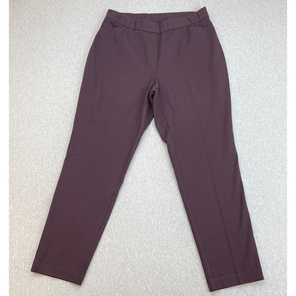 J Jill Pants Womens Medium Purple Stretch Ponte Slim Leg Pull On Mid-Rise